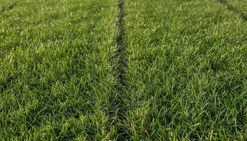Close-up of seamless sod seams showing expert lawn installation in Boca Raton, FL landscaping project