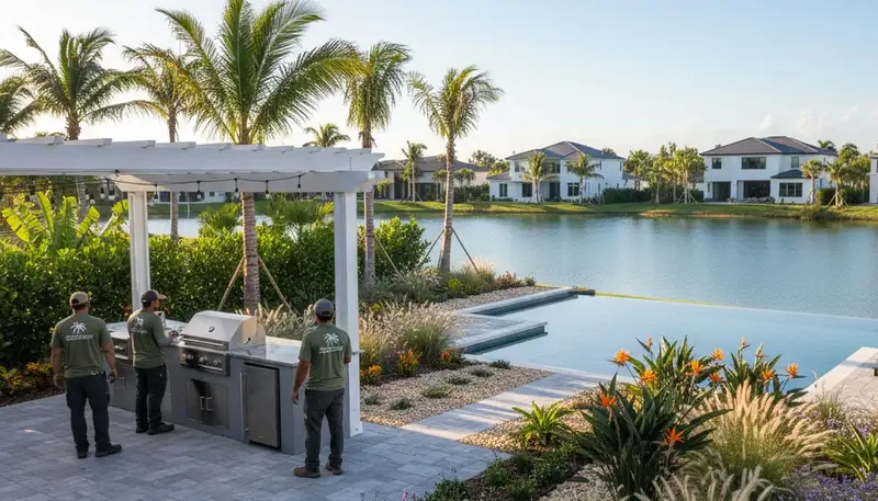 Landscape maintenance service in Boca Raton, FL for residential and commercial properties