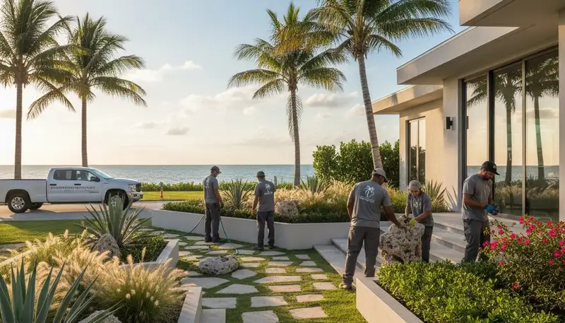 Landscape maintenance service in Boca Raton, FL for residential and commercial properties