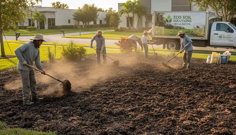 Organic compost and soil amendment by Chop Chop Landscaping in Boca Raton, FL for healthy lawns